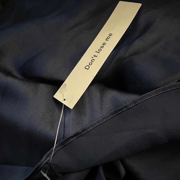 Reformation Jeany Silk Dress Navy - Picture 11 of 12